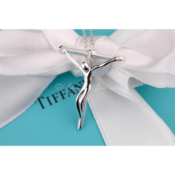 Tiffany & Co. Cross Necklace Elsa Peretti Crucifix Pendant in Silver 21mm - Picture 6 of 6
